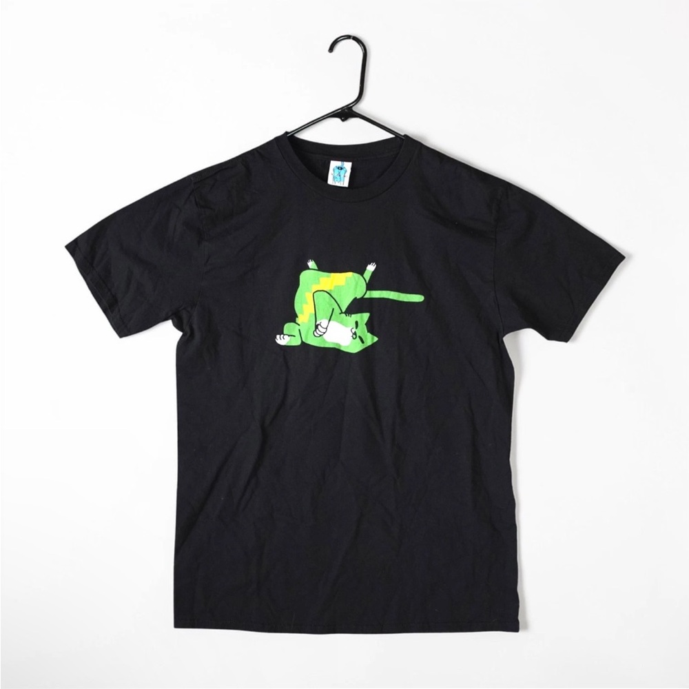 Leon Karssen Cat Drunk Black TShirt Size L Skater Short Sleeve